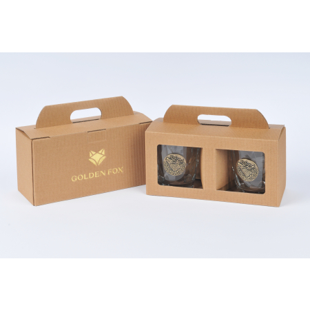 GOLDEN FOX SZKLANKI DO WHISKY DIAMOND     DEER GOLD - 2 SZT